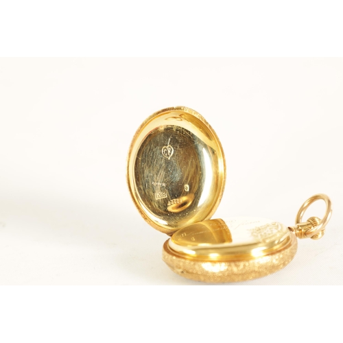 274 - COURVOISIER, NUMBERED 27779. A 19TH CENTURY FRENCH 18CT GOLD AND ENAMEL HALF HUNTER FOB WATCH the fi... 