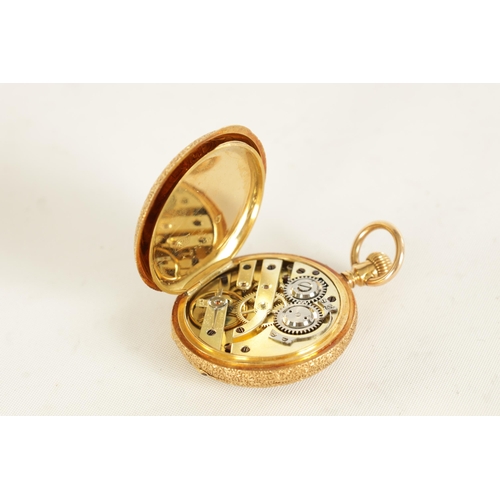 274 - COURVOISIER, NUMBERED 27779. A 19TH CENTURY FRENCH 18CT GOLD AND ENAMEL HALF HUNTER FOB WATCH the fi... 