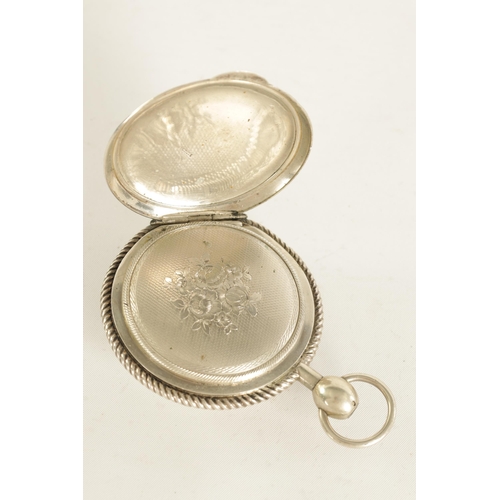 275 - A 19TH CENTURY FRENCH SILVER CASED REPEATING POCKET WATCH BY VAUCHER with engraved and rope twist ca... 