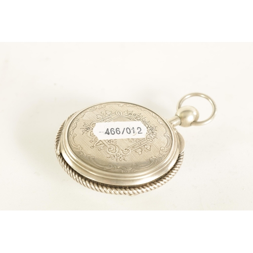 275 - A 19TH CENTURY FRENCH SILVER CASED REPEATING POCKET WATCH BY VAUCHER with engraved and rope twist ca... 