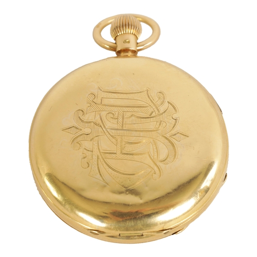 278 - KARL ZIMMERMAN, LIVERPOOL. A LATE 19TH CENTURY 18CT GOLD HUNTER POCKET WATCH with engraved spring lo... 