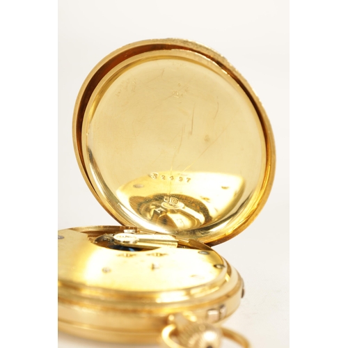 278 - KARL ZIMMERMAN, LIVERPOOL. A LATE 19TH CENTURY 18CT GOLD HUNTER POCKET WATCH with engraved spring lo... 