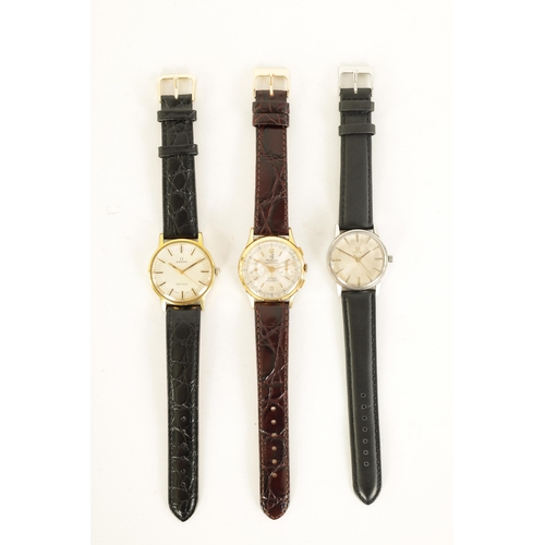 283 - A COLLECTION OF THREE GENTLEMAN'S VINTAGE WATCHES - OMEGA AND MITHRAS comprising a gold plated Omega... 