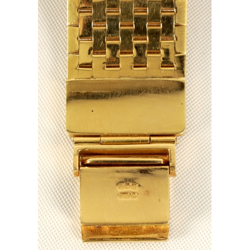 286 - A GENTLEMAN'S 18CT GOLD BUECHE-GIROD WRISTWATCH on original 18ct gold textured brick-link bracelet, ... 