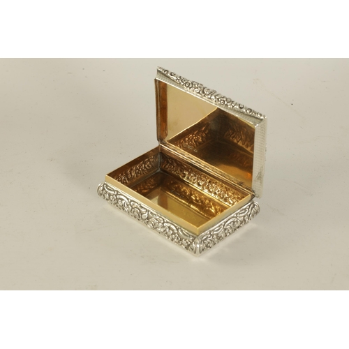 321 - A FINE EARLY VICTORIAN PRESENTATION SILVER TABLE SNUFF BOX BY NATHANIEL MILLS with finely cast shape... 