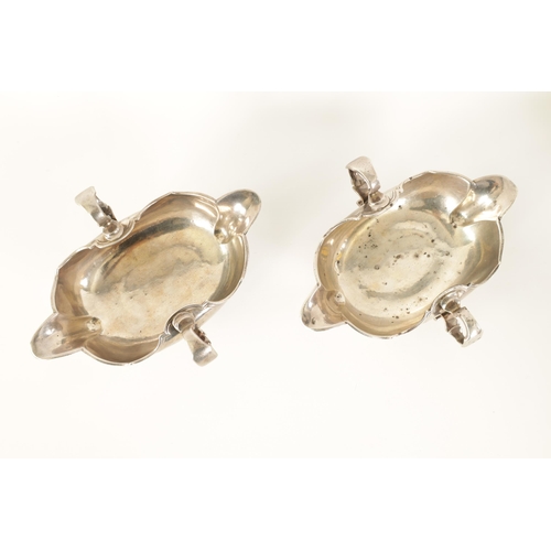 329 - AN IMPORTANT AND RARE PAIR OF GEORGE I CAST SILVER DOUBLE LIPPED SAUCE BOATS BY PIERRE PLATEL DATED ... 