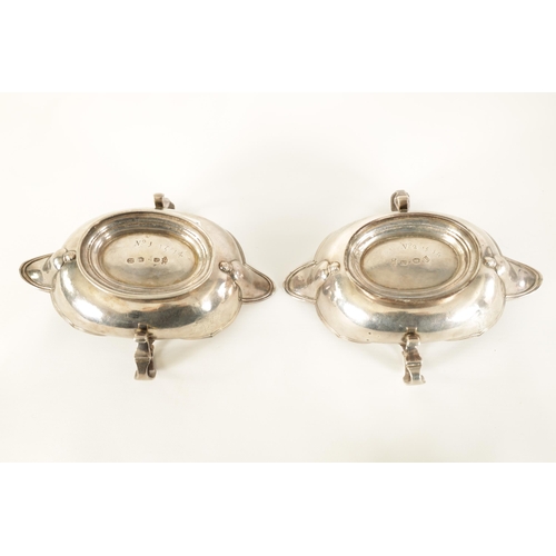 329 - AN IMPORTANT AND RARE PAIR OF GEORGE I CAST SILVER DOUBLE LIPPED SAUCE BOATS BY PIERRE PLATEL DATED ... 