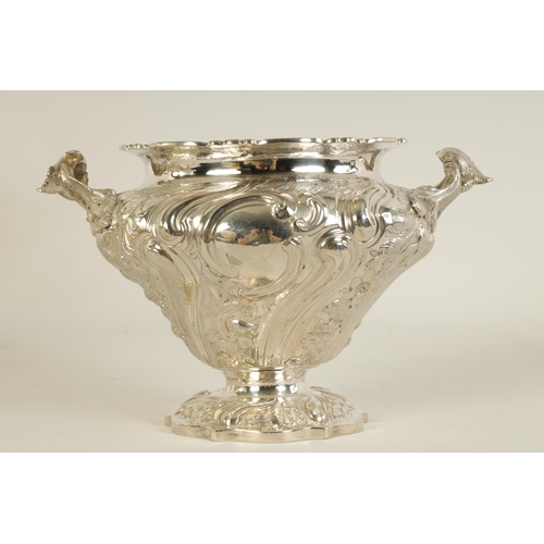 332 - A FINE MID 19TH CENTURY SCOTTISH SILVER THREE PIECE TEA SERVICE WITH MATCHING SILVER COFFEE POT of e... 