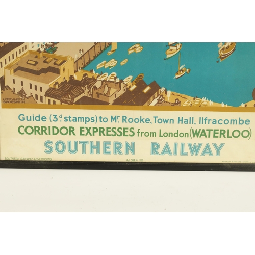 388 - A 1930'S SOUTHERN RAILWAY DOUBLE ROYAL ADVERTISING POSTER OF ILFRACOMBE by Kenneth Shoesmith (1890-1... 