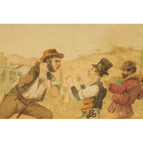 409 - SAMUEL THOMAS GILL (1818-1880) AN ORIGINAL 19TH CENTURY AUSTRALIAN WATERCOLOUR depicting a town scen... 