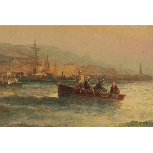 410 - WILLIAM THORNLEY (1857 - 1935) LATE 19TH/EARLY 20TH CENTURY MARINE SCENE OIL ON CANVAS titled on rev... 