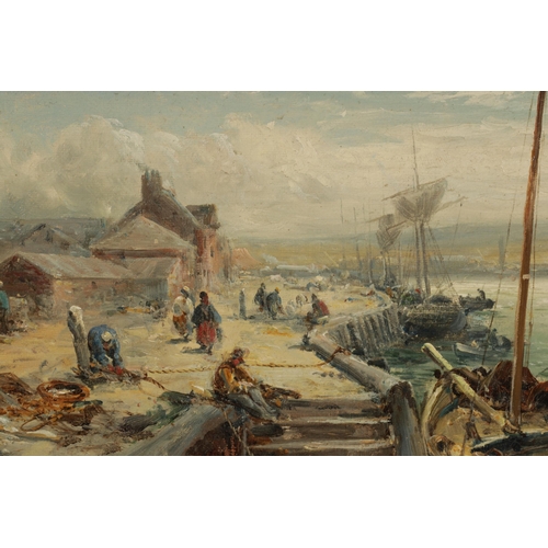 417 - WILLIAM EDWARD WEBB (1862-1903) A PAIR OF OILS ON CANVAS Town and Coastal scenes of 