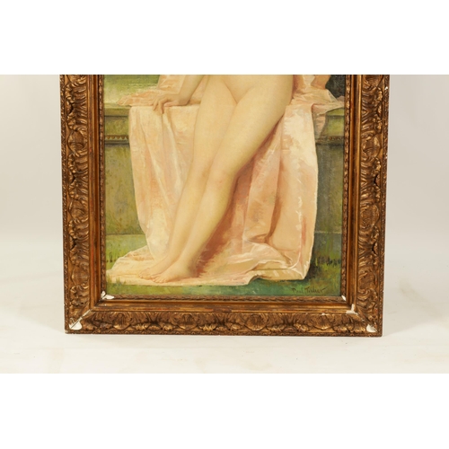 438 - PAUL PROSPER TILLER (1834 - 1915) LATE 19TH CENTURY OIL ON CANVAS - Life size nude portrait of a you... 