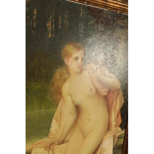 438 - PAUL PROSPER TILLER (1834 - 1915) LATE 19TH CENTURY OIL ON CANVAS - Life size nude portrait of a you... 