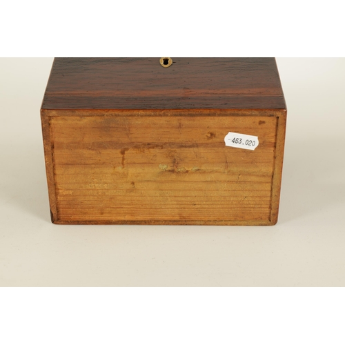 466 - A GEORGIAN PARTRIDGE WOOD DOME-TOP TEA CADDY with boxwood strung edgings, the hinged top revealing a... 