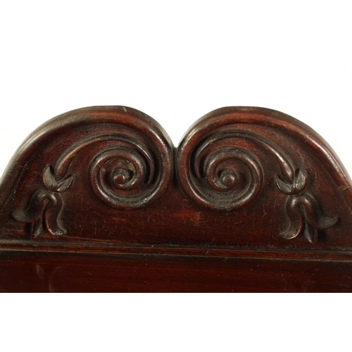 478 - AN EARLY 19TH CENTURY MAHOGANY TEA CADDY FORMED AS A PEDESTAL SIDEBOARD the tapering side pedestals ... 