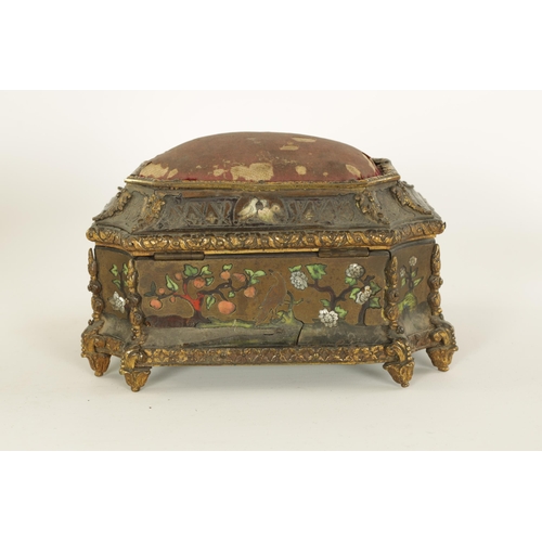 492 - A LATE 17TH/EARLY 18TH CENTURY CONTINENTAL ORMOLU MOUNTED TORTOISESHELL AND IVORY INLAID DRESSING TA... 