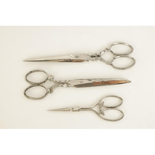 495 - TWO CASES OF JOSEPH RODGERS TRAVELLING SALESMAN'S SCISSORS each case of varying design - six in tota... 