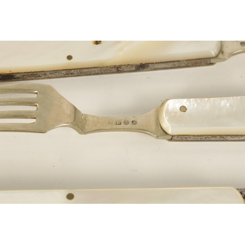 496 - TWO LATE 19TH CENTURY TRAVELLING KNIFE, FORK AND SPOON SETS both in original leather cases by Mappin... 