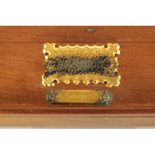 525 - A 19TH CENTURY OAK HABERDASHERY BOX retailed by F. ALDIS 11 BELGRAVE MANSIONS numbered Rd. 52066/889... 