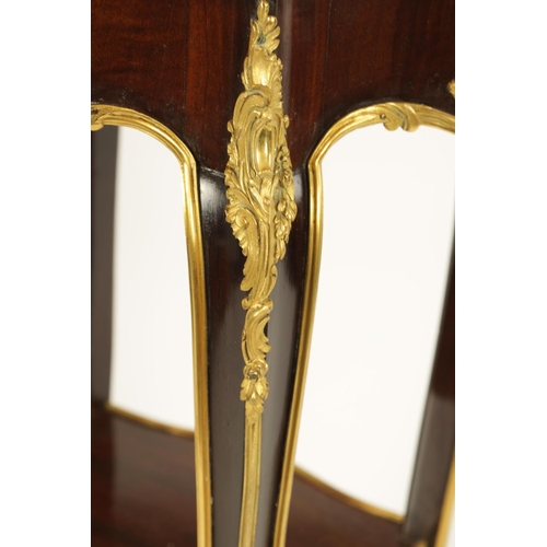 992 - GILLOWS, LANCASTER. A 19TH CENTURY LOUIS XVI STYLE ENGLISH ORMOLU MOUNTED AND MARQUETRY INLAID MAHOG... 