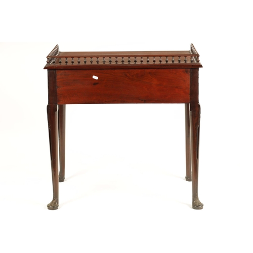 998 - AN UNUSUAL GEORGE III MAHOGANY CHIPPENDALE STYLE LOWBOY with all-over Gothic blind-fret decoration, ... 