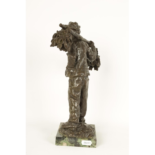 549 - CHARLES EMILE JONCHERY (1873-1937) AN UNUSUAL ART NOUVEAU STYLE PATINATED BRONZE FIGURAL TABLE LAMP ... 