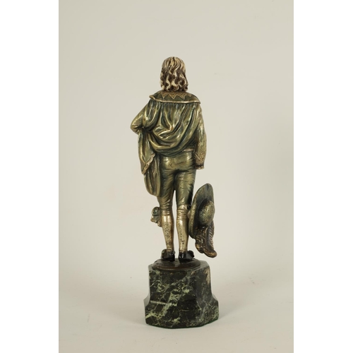 553 - PROFESSOR OTTO POERTZEL (1876-1963). AN ART DECO SILVERED BRONZE AND IVORY FIGURAL BRONZE depiciting... 