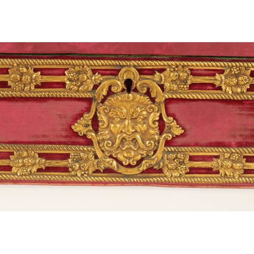 564 - AN AMERICAN ORMOLU-MOUNTED, RED VELVET AND CHROME HUMIDOR BY EDWARD F. CALDWELL & CO. NEW YORK of re... 