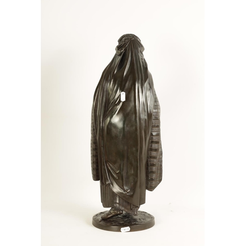 567 - JEAN JULES SALMSON (1823 -1902) A 19TH CENTURY FRENCH PATINATED BRONZE SCULPTURE depicting an easter... 