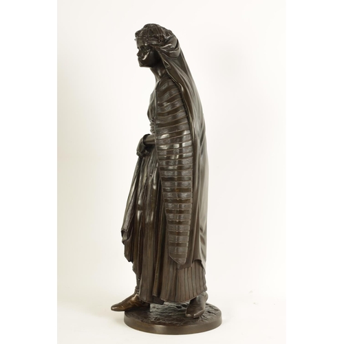 567 - JEAN JULES SALMSON (1823 -1902) A 19TH CENTURY FRENCH PATINATED BRONZE SCULPTURE depicting an easter... 