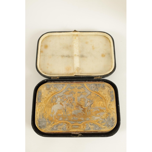 568 - JEAN JULIEN FAUCHERRE (1805-1891) A FINE MID 19TH CENTURY FRENCH MIXED METAL CIGARETTE/CARD CASE fin... 