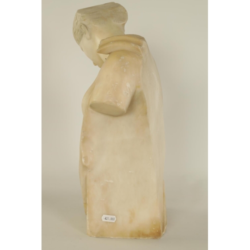 584 - AN 18TH/19TH CENTURY CARERA MARBLE SEMI-NUDE SCULPTURE the torso modelled in the Roman style depicti... 