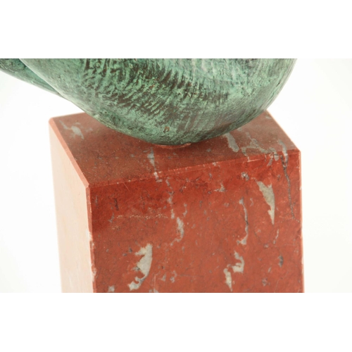 603 - CARLO ZOLI. ABSTRACT PATINATED BRONZE SCULPTURE 