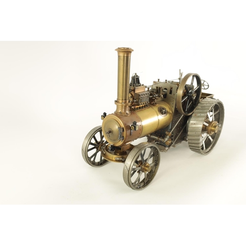 604 - A FINE HANDMADE LIVE-STEAM ENGINEER'S MODEL OF A ROAD TRACTOR constructed in bronze and steel with f... 