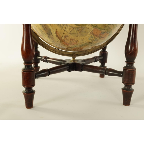 613 - A 19TH CENTURY 12” CARY’S NEW CELESTIAL GLOBE ON STAND with turned mahogany base. (46cm high )