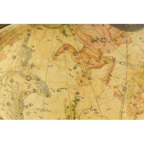 613 - A 19TH CENTURY 12” CARY’S NEW CELESTIAL GLOBE ON STAND with turned mahogany base. (46cm high )