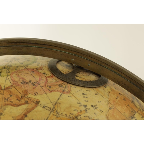 613 - A 19TH CENTURY 12” CARY’S NEW CELESTIAL GLOBE ON STAND with turned mahogany base. (46cm high )