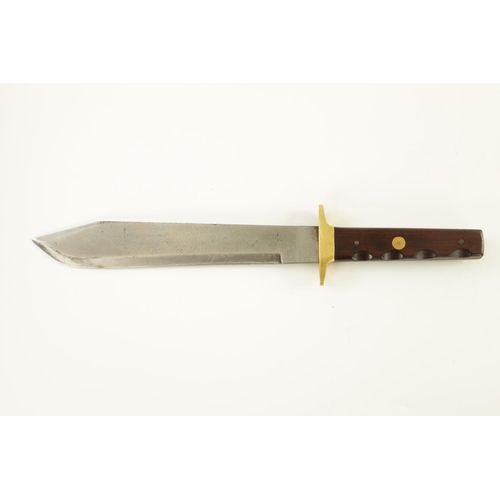 629 - A LARGE AMERICAN BOWIE KNIFE the single-edged blade inscribed 'The Bowie Knife Boy's Company C Cass ... 