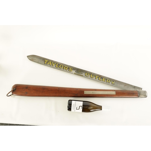 649 - A RARE GIANT 19TH CENTURY ADVERTISING FOLDING KNIFE for 'TAYLORS EYE WITNESS CUTLERY' the 100cm rose... 