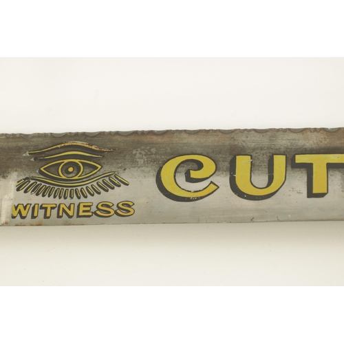 649 - A RARE GIANT 19TH CENTURY ADVERTISING FOLDING KNIFE for 'TAYLORS EYE WITNESS CUTLERY' the 100cm rose... 