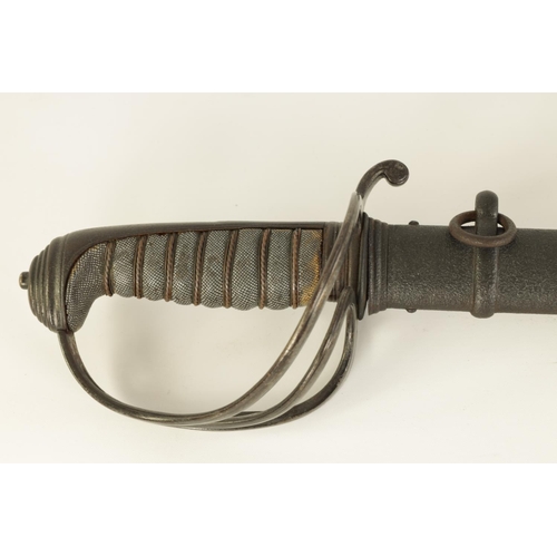 650 - A 19TH CENTURY OFFICERS ARTILLERY DRESS SWORD the 82cm fullered steel blade etched with scrolls and ... 