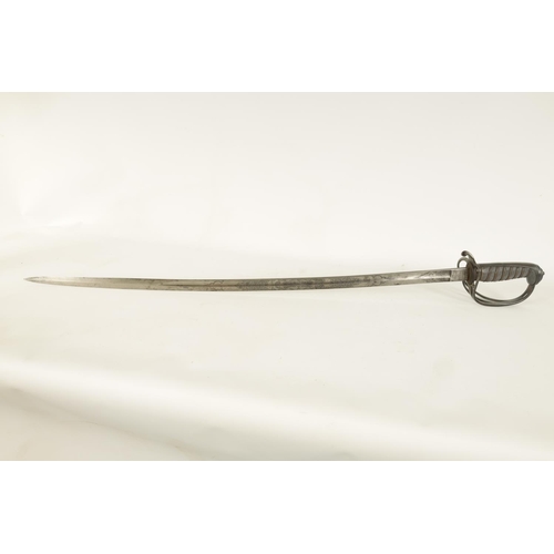 650 - A 19TH CENTURY OFFICERS ARTILLERY DRESS SWORD the 82cm fullered steel blade etched with scrolls and ... 