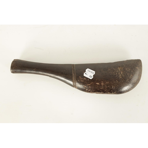 655 - A 19TH CENTURY NEW ZEALAND MĀORI HARDWOOD FIGHTING CLUB the deep shaped rounded head with an indente... 