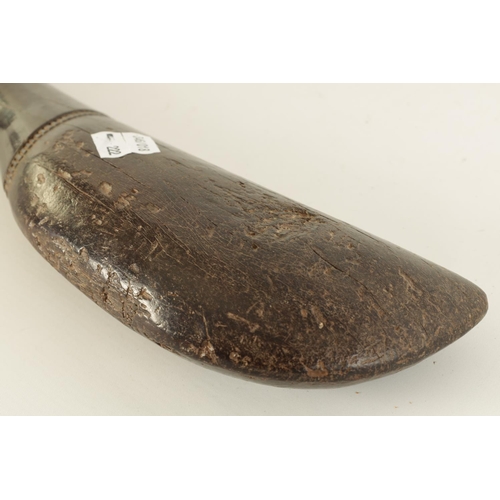 655 - A 19TH CENTURY NEW ZEALAND MĀORI HARDWOOD FIGHTING CLUB the deep shaped rounded head with an indente... 