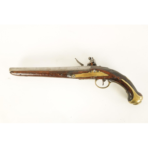 663 - AN EARLY 19TH CENTURY TURKISH FLINTLOCK PISTOL having a 25cm steel barrel with Eastern script with s... 