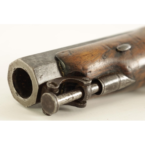 664 - DURS EGG, LONDON. AN EARLY 19TH CENTURY PERCUSSION CAP OVERCOAT PISTOL the 10cm barrel with stamped ... 