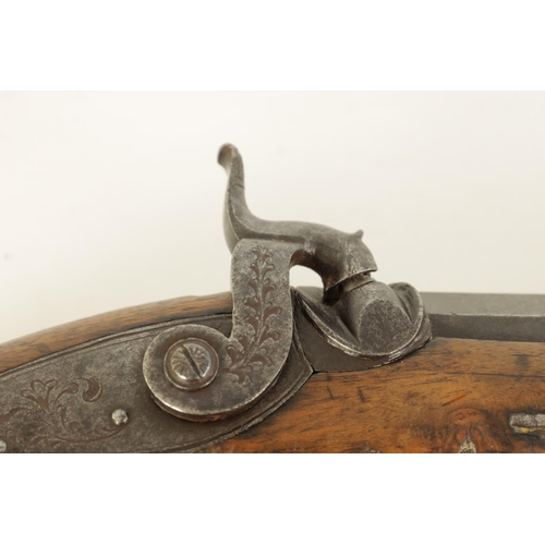 664 - DURS EGG, LONDON. AN EARLY 19TH CENTURY PERCUSSION CAP OVERCOAT PISTOL the 10cm barrel with stamped ... 