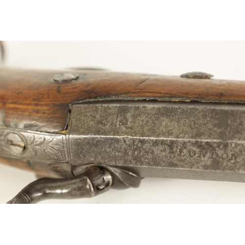 664 - DURS EGG, LONDON. AN EARLY 19TH CENTURY PERCUSSION CAP OVERCOAT PISTOL the 10cm barrel with stamped ... 