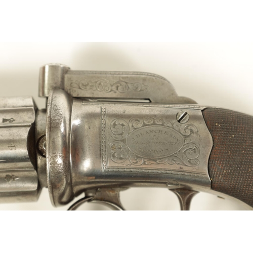 667 - A 19TH CENTURY FOUR-SHOT PEPPERBOX REVOLVER BY J. BLANCH & SON, GRACECHURCH ST. LONDON the 8cm steel... 